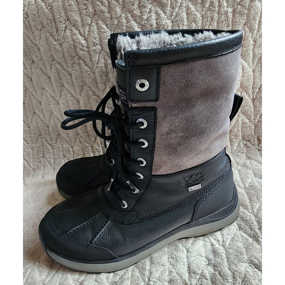 UGG Adirondack III Waterproof Black Grey Winter Boots Womens 8.5